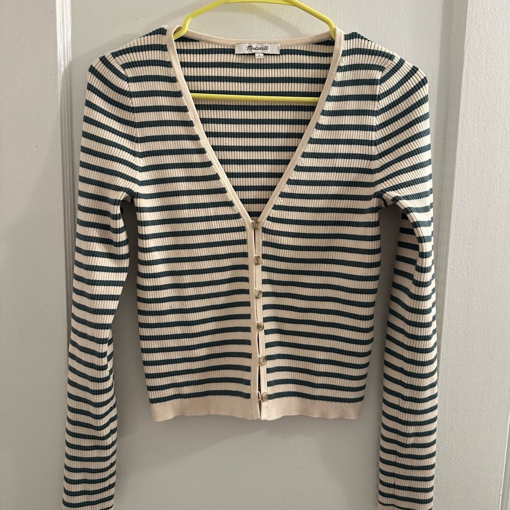 New W/O Tags Madewell Cropped Striped Sweater Sz S